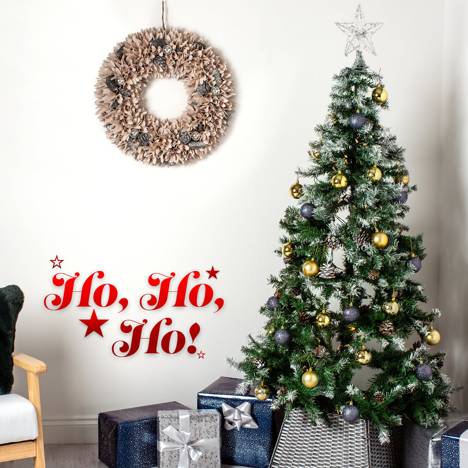 Christmas Village Decorative Bauble Set 30pcs With Storage Bag For Xmas Trees