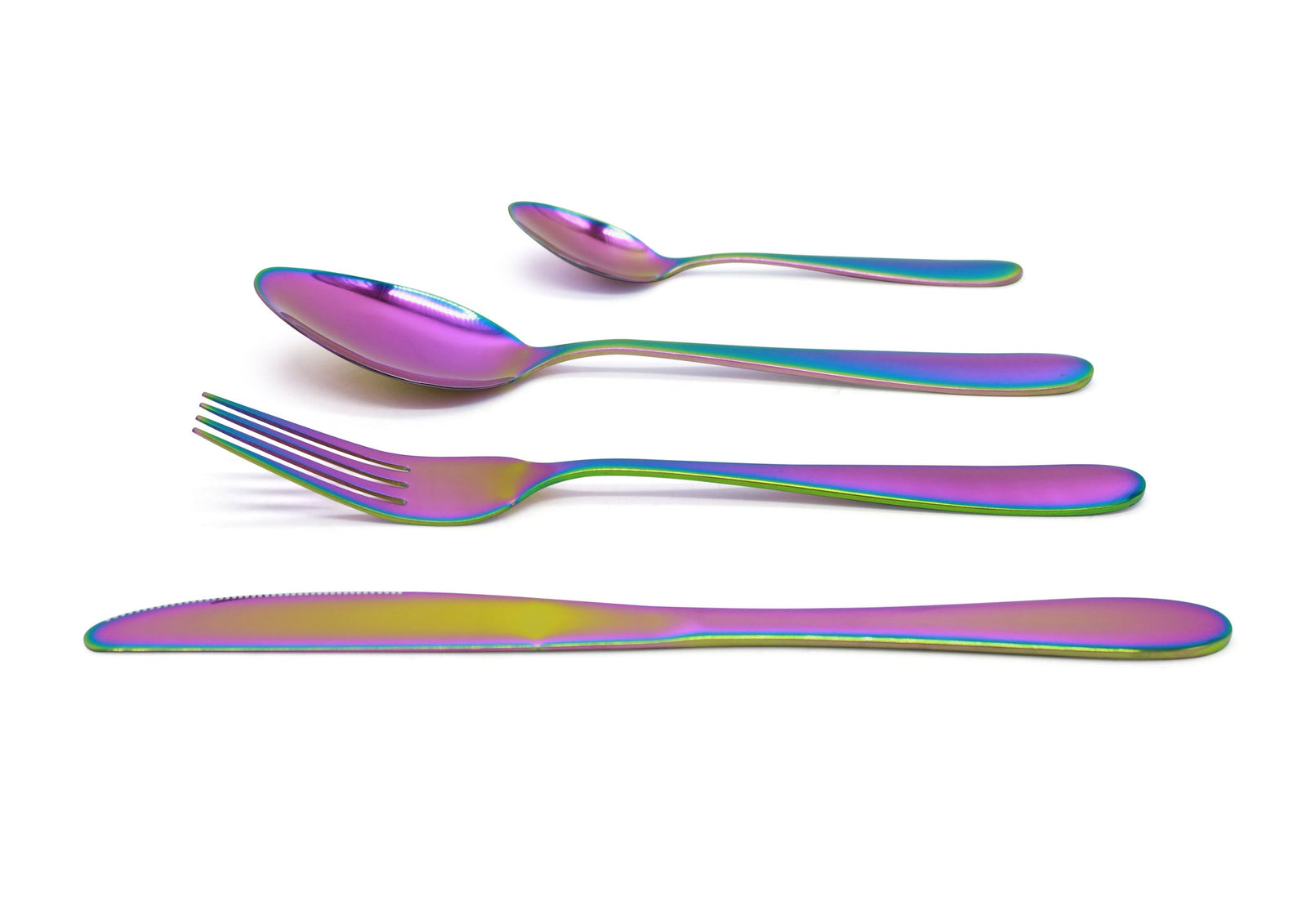 Cutlery Sets Rainbow Ss Light Spoon Fork 16 Piece Set
