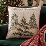 Woven Christmas Trees Cushion With Cover, 45x45cm