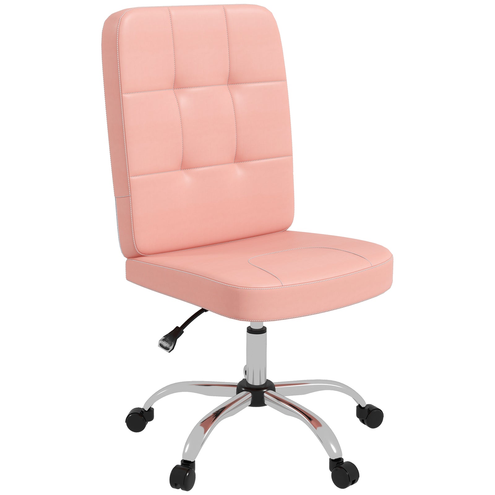 Curved Back Office Chair Adjustable | Pink