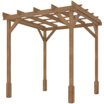 2 X 2m Wooden Pergola Kit, Garden Gazebo Shelter, Dark Brown
