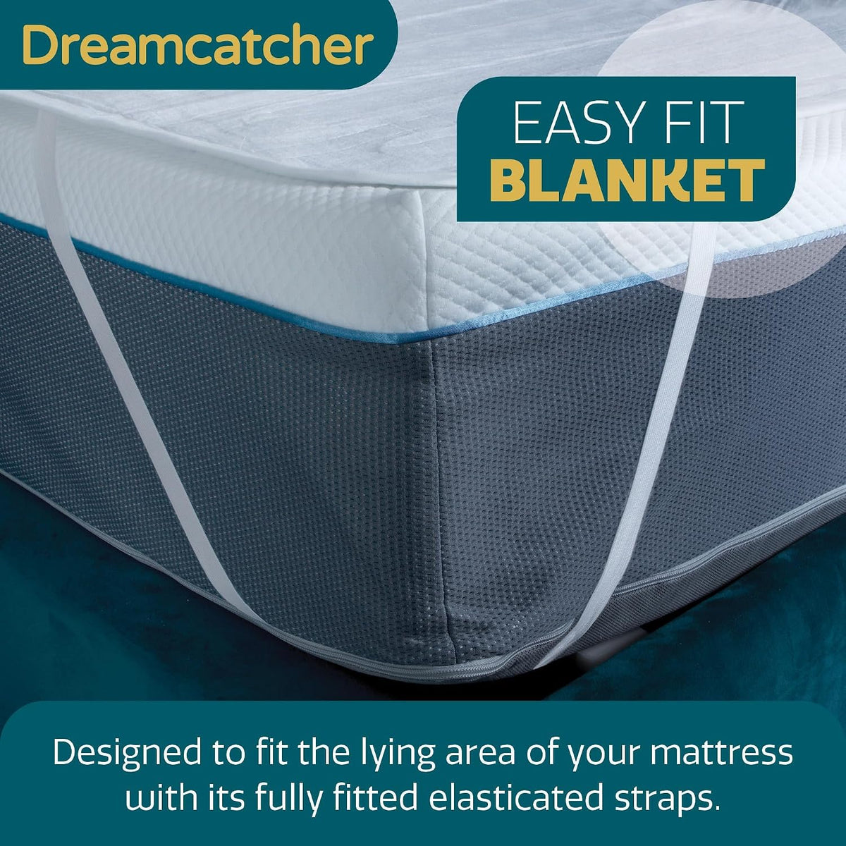 Electric Blanket Heated Bed Underblanket Polyester Detachable Control 3 Heat Settings | Double | White