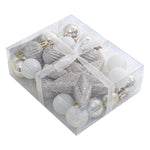 30 Pieces Shatterproof Christmas Tree Ornament Set Xmas Bauble And Snowflake Tree Topper