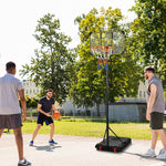 Height Adjustable Basketball Hoop, Portable | Yellow