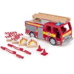 Wooden Fire Engine Toy, Features Removable Roof