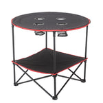 Protable Camp Table With Cupholders