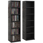 Set Of 2 Cd Storage Units Adjustable Shelves High Gloss | One Size | Black