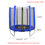 Outdoor Trampoline With Safety Enclosure For Kids Entertainment | Blue