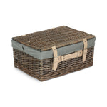 Wicker 40cm Antique Wash Picnic Basket | Dark Gray