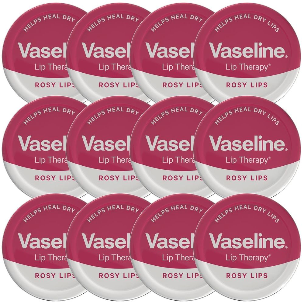 Lip Therapy Rosy Lips 20gm Petroleum Jelly Tinted Lip Balm | Set-of-12 | Pink