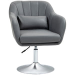 Stylish Retro Swivel Tub Chair Steel Frame Cushion Seat | One Size | Dark Gray