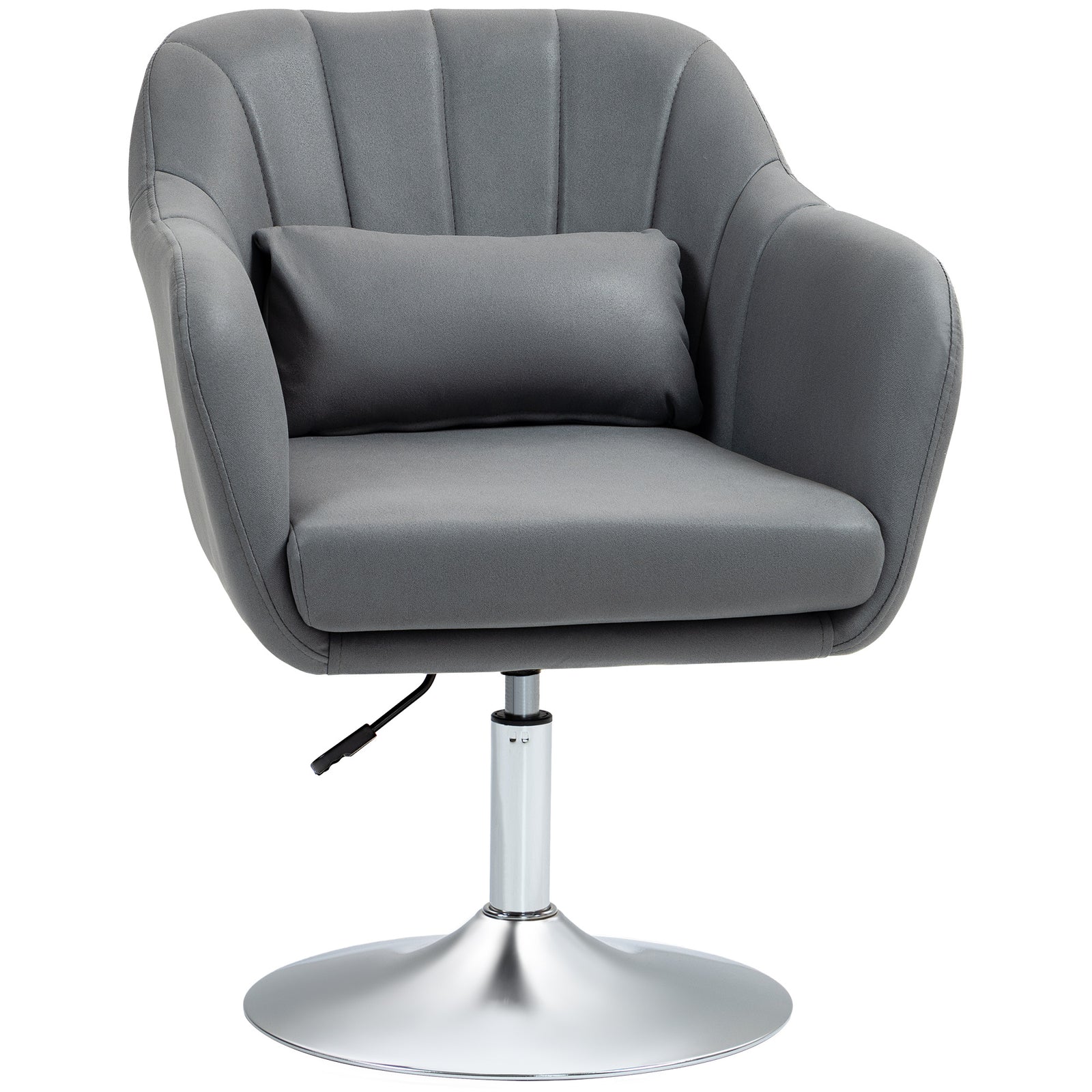 Stylish Retro Swivel Tub Chair Steel Frame Cushion Seat | One Size | Dark Gray