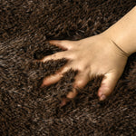 Brown Fluffy Area Rug Shaggy Carpet 90x150cm