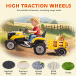 Ride On Tractor And Trailer, 12v Electric Ride On Tractor | Yellow