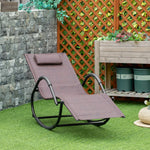 Zero Gravity Rocking Lounge Chair With Pillow | Brown