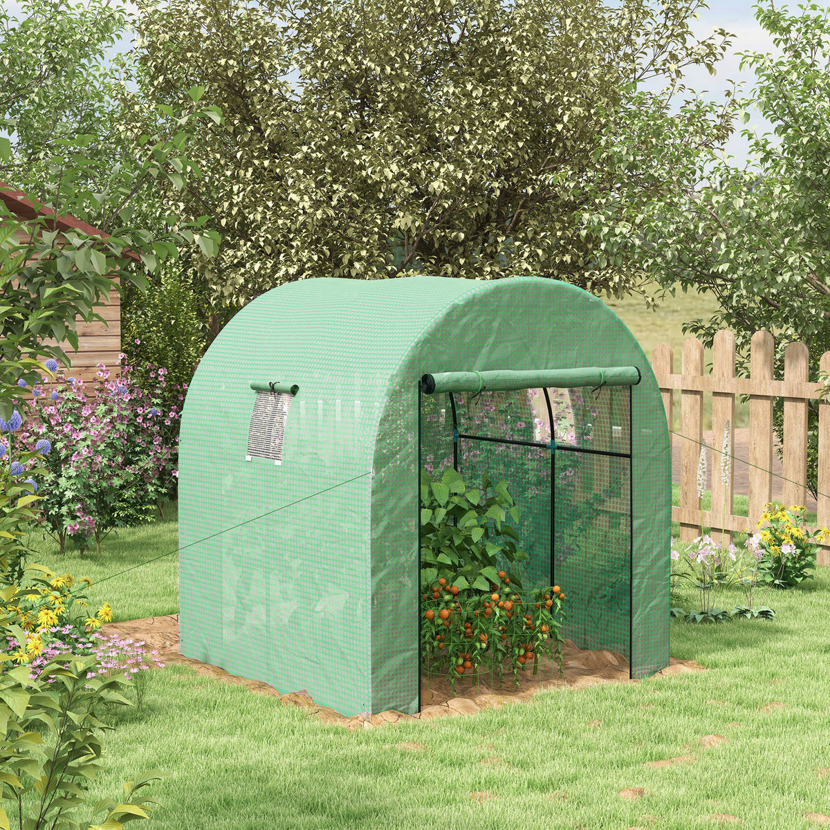 Polytunnel Greenhouse Uv-resistant Pe Cover 1.8x1.8x2m