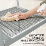 Garden Chairs Set, Stackable & Rattan Effect | Light Grey