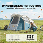 Inflatable Camping Tent W/ Air Pump, 2-3 Person Blow Up Tent | Green