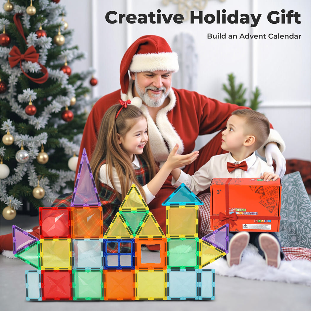 60pc Magnetic Building Blocks Set Stem Educational Toys For Kids Gifts | Multi Colour
