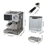 1350w Semi-automatic Espresso Machine With Pressure Gauge & 20-bar Pump