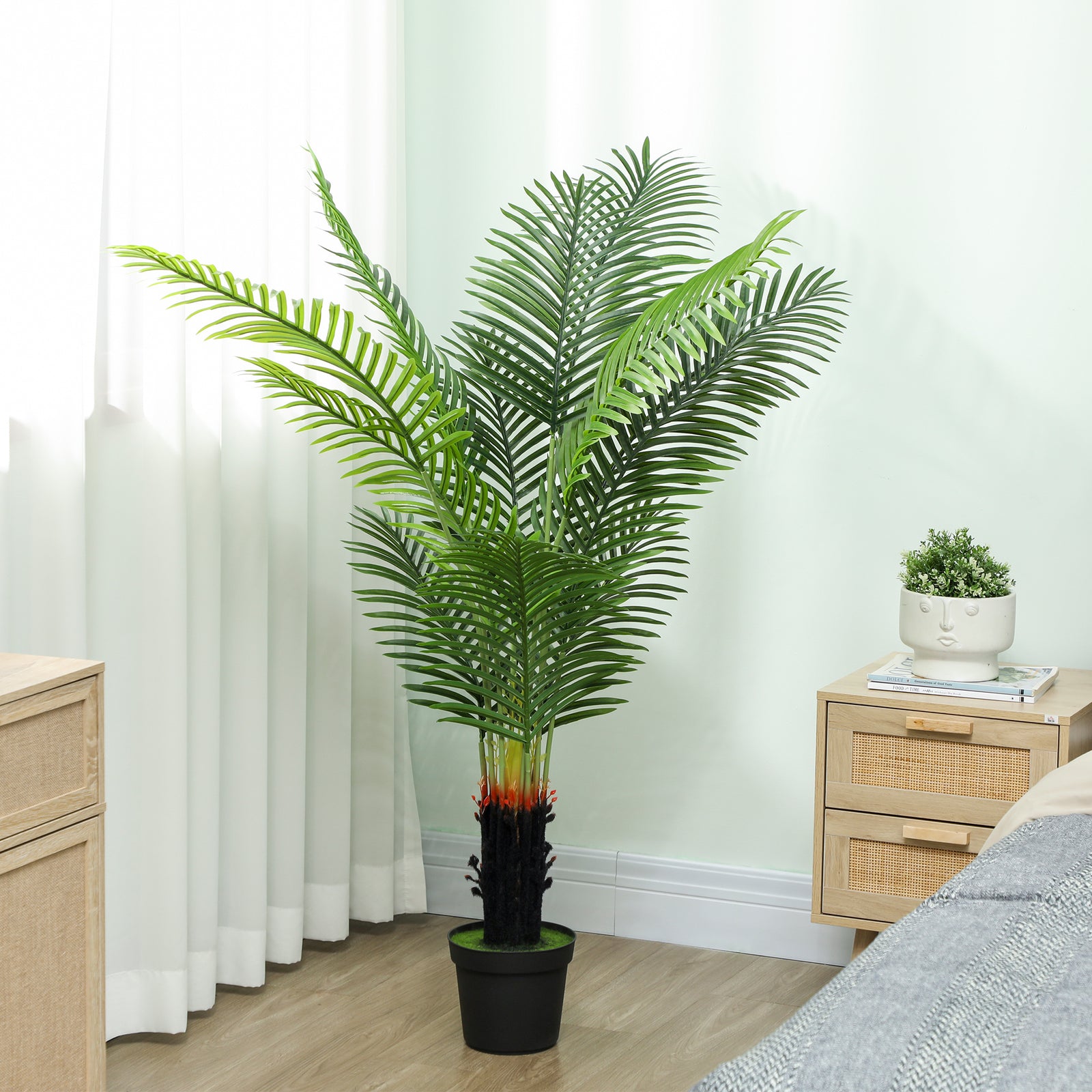 Artificial Areca Palm Tree With Pe Leaves And Flocked Soil | 150cm | Green