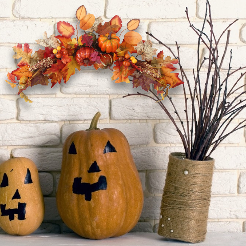 Artificial Autumn Maple Leaves Swag For Halloween Thanksgiving Decor