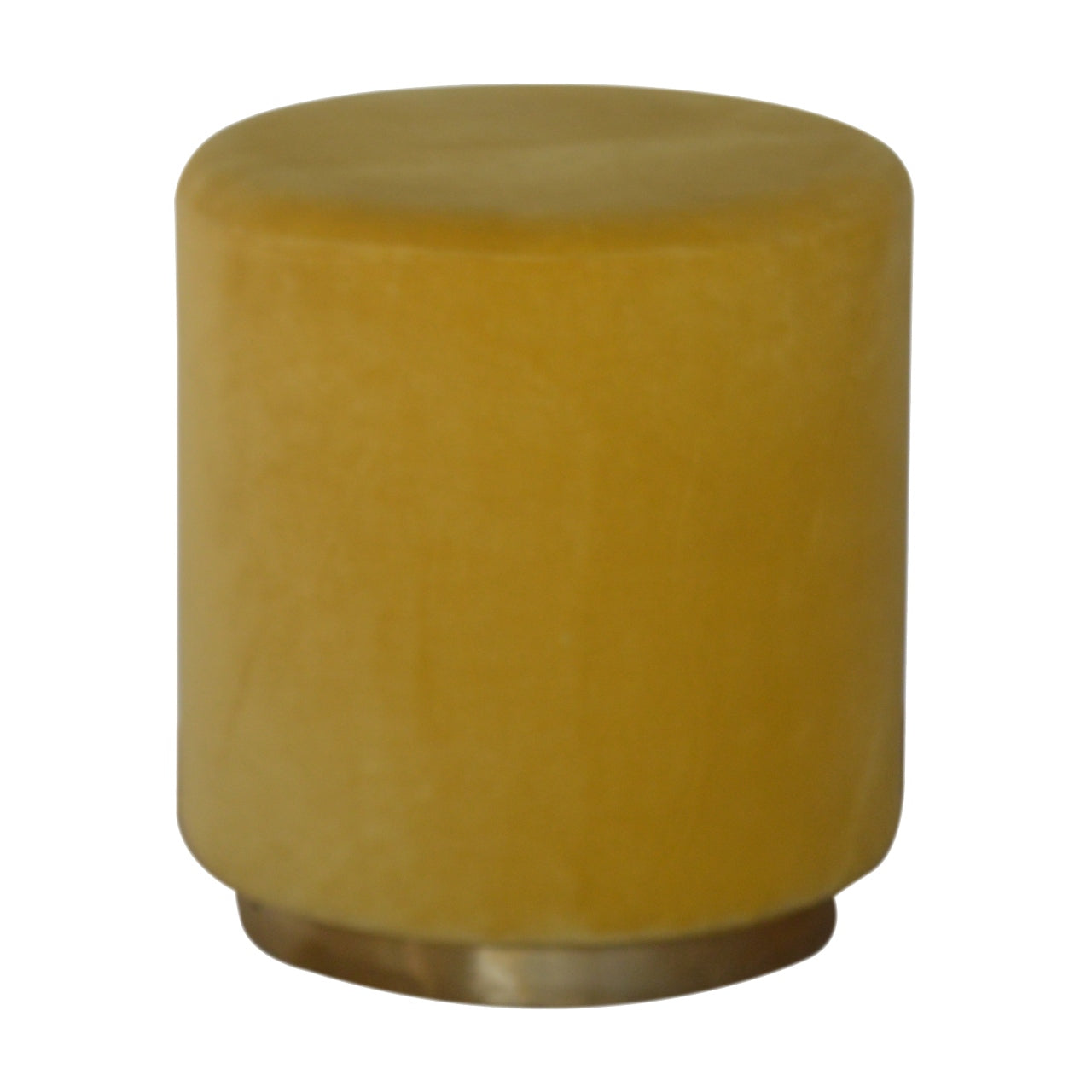 Solid Mango Wood In818 - Mustard Velvet Footstool With Gold Base