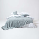 Nirvana Handwoven Slub Cotton Throw | 225cm x 255cm | Grey