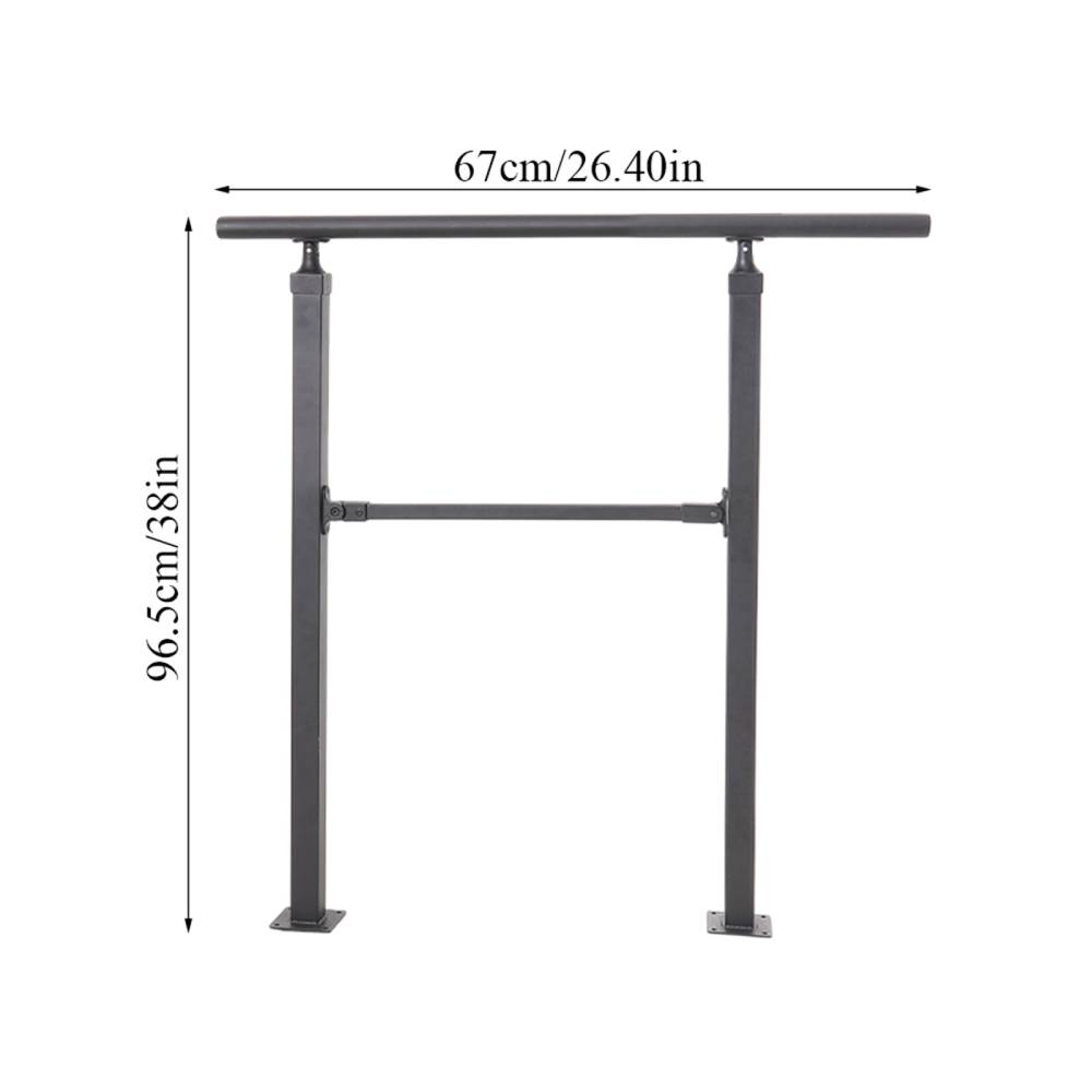 Outdoor Carbon Steel Step Handrail Railing Kit | Small