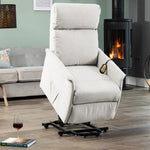 Milan Electric Lift Assist Rise And Recline Chair | Stone