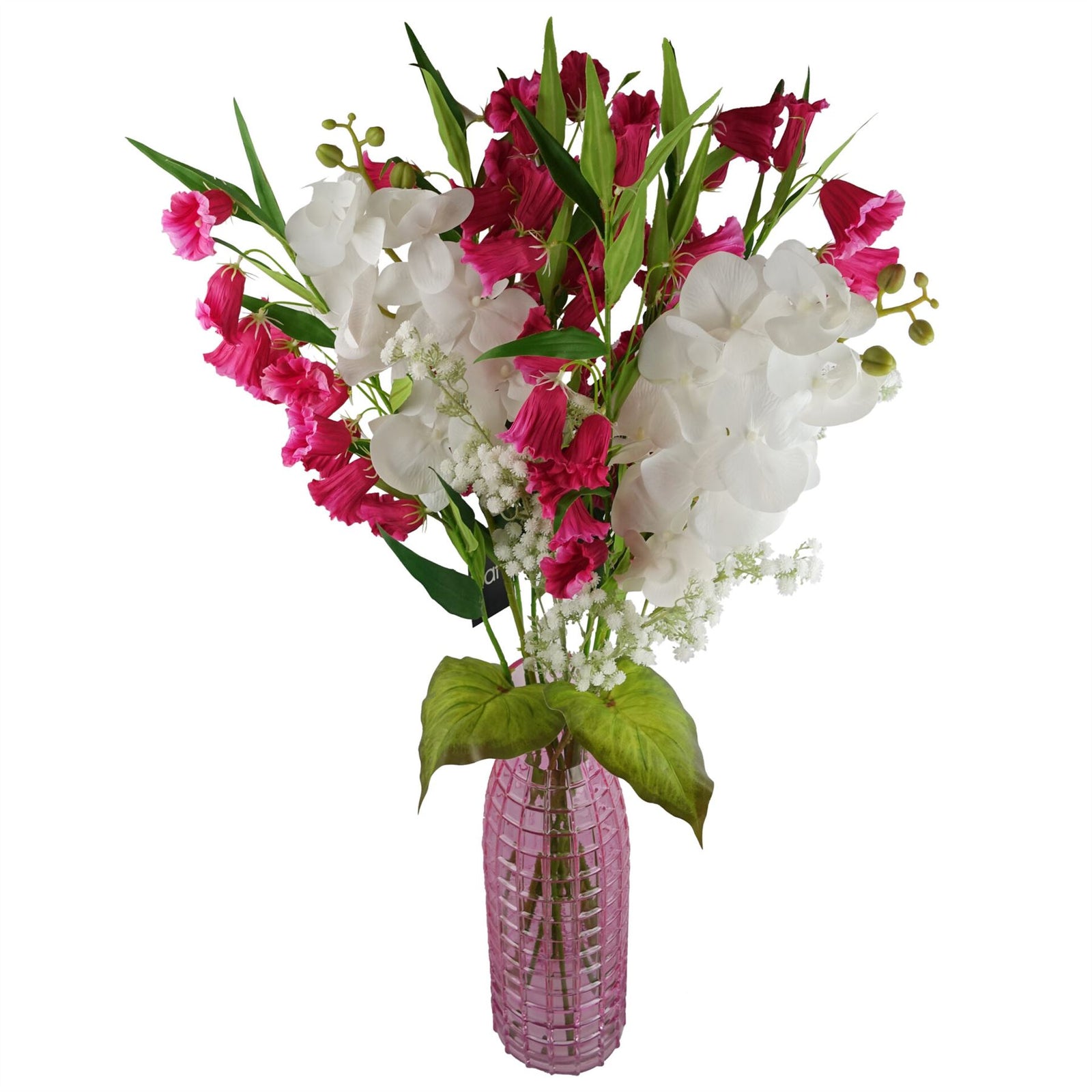 Pack Of 6 X 100cm Artificial Phalaenopsis Orchid White Stem
