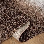 Blended Thick Shaggy Fluffy Deep Pile Living Room Rug | 60cm x 110cm | Brown