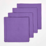 Plain Cotton Fabric 4 Napkins Set | 45cm x 45cm | Purple