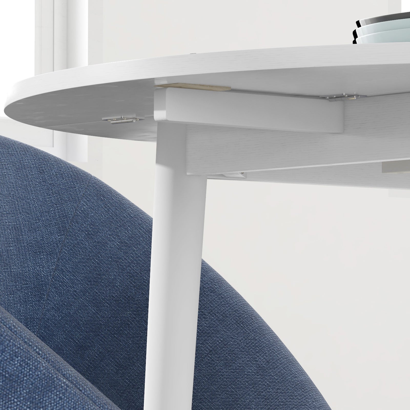 Folding Dining Table For 4, Round Drop Leaf Table | White