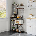 Multifunctional Kitchen Bakers Rack Storage Shelf With Power Sockets