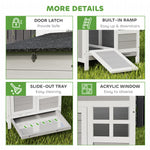 PawHut Wooden Chicken Coop With Pull-out Tray & Nesting Box