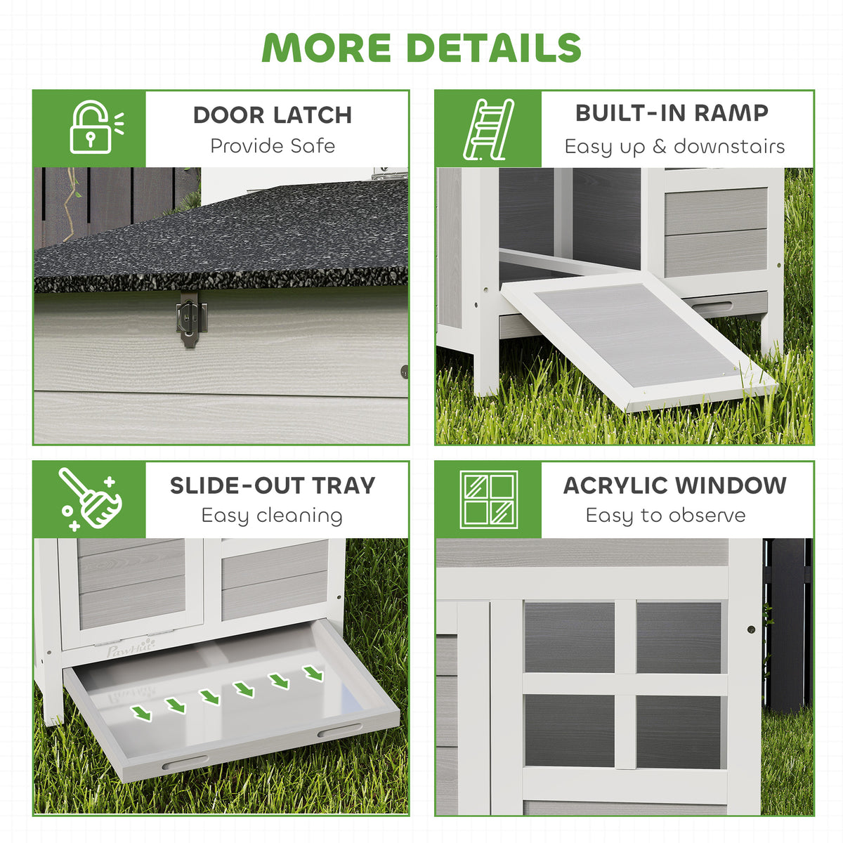 PawHut Wooden Chicken Coop With Pull-out Tray & Nesting Box