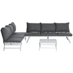 3 Pcs Garden Seating Set W/ Sofa Lounge Table Outdoor Patio