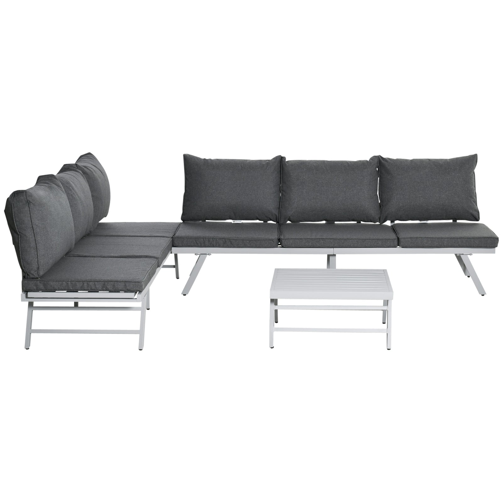 3 Pcs Garden Seating Set W/ Sofa Lounge Table Outdoor Patio