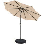 2.7 M Garden Parasol Umbrella With Cross Base, Sandbag | Khaki