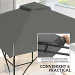 Gazebo Canopy Replacement Cover 3 X 3(m) 2-tier Roof Top
