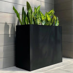 Long Zinc Galvanised Tall Trough Planter | 120cm x 40cm x 100cm | Matte Black