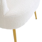 Breeins Modern Teddy Fleece Armchair With Adjustable Metal Legs