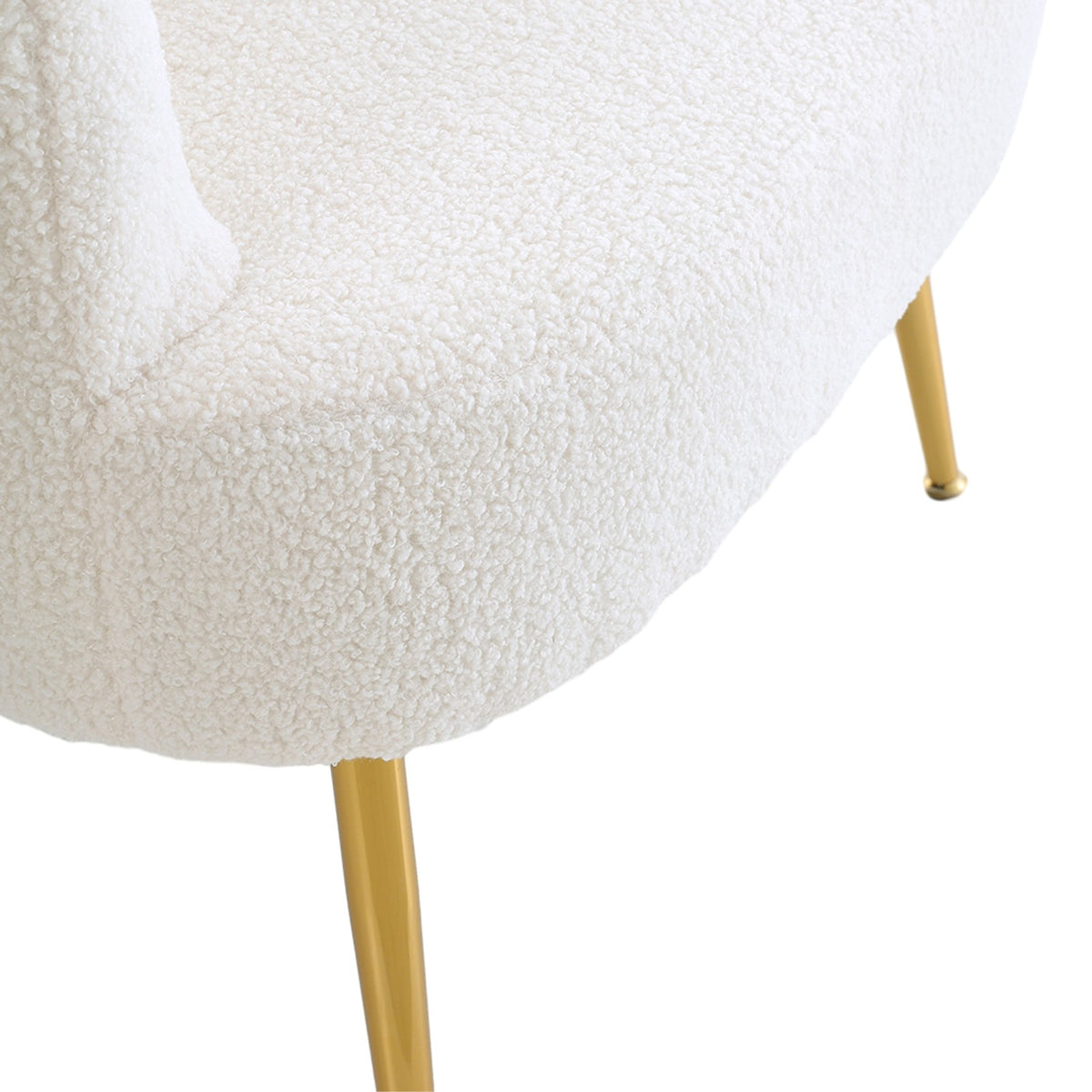 Breeins Modern Teddy Fleece Armchair With Adjustable Metal Legs