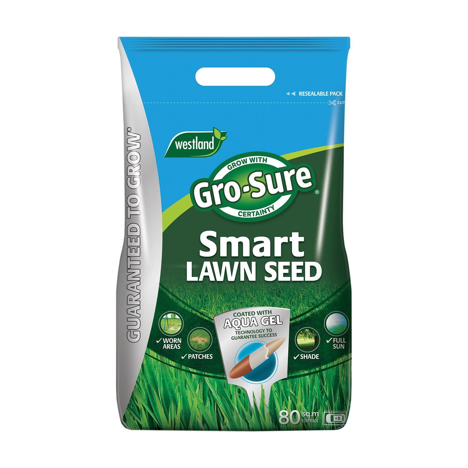Smart Seed Aqua Gel Coated Covers 80m2, 3.2kg Bag | Green