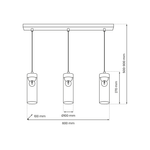 Elica Hand Made Designer Pendant Lamp With Elegant Smoked Glass Cylindrical Shades