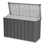 320l Outdoor Storage Box With Metal Frame – Weatherproof Garden & Patio Storage For Tools, Cushions, With Combination Lock | Grey
