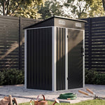 4 X 3ft Metal Garden Storage Shed With Lockable Door | Black