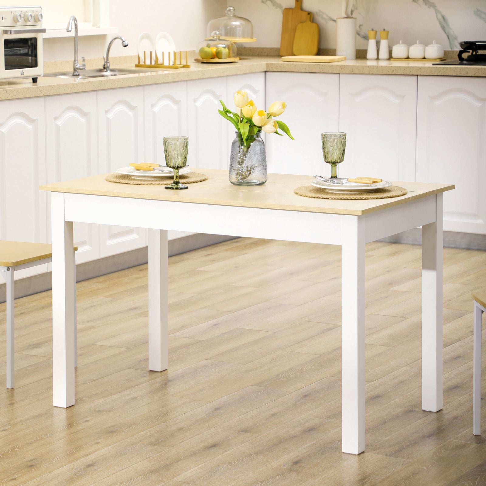 Dining Table For 4 To 6, Oak Wood Grain