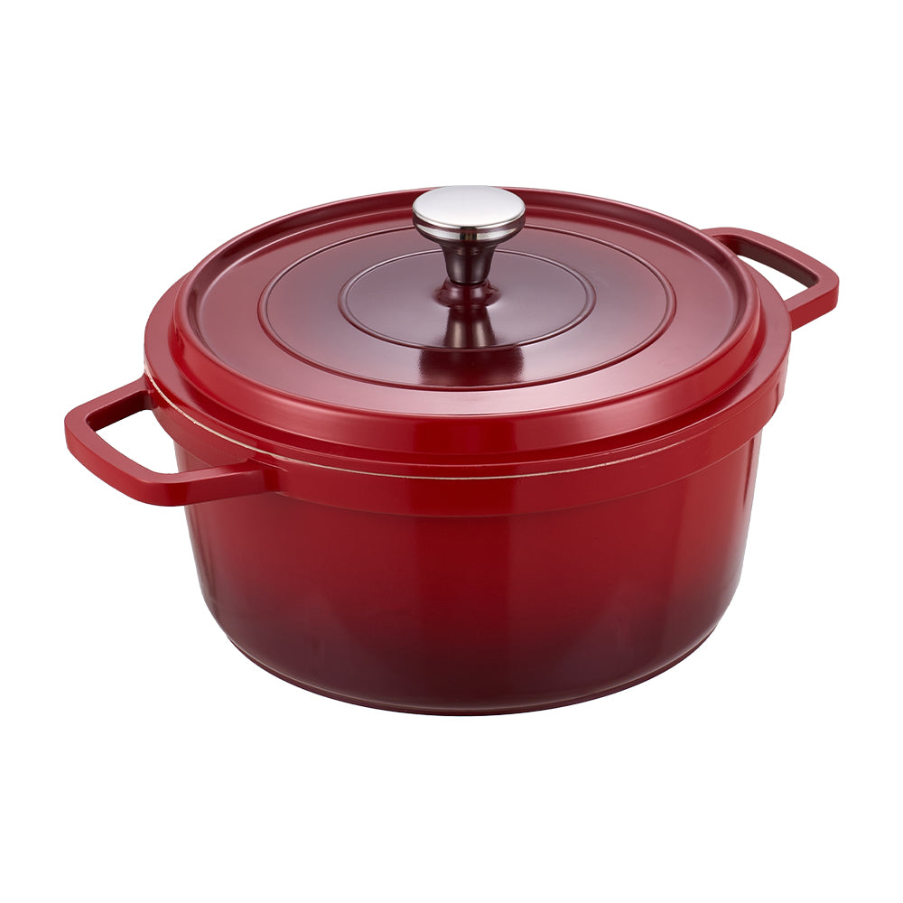 2.75l Enameled Cast Aluminium Dutch Oven With Lid | Red